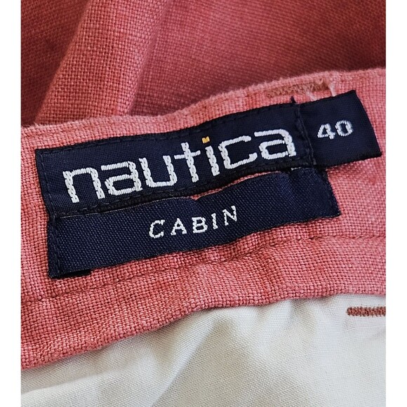 Nautica Men’s Salmon Linen Chino Shorts Coastal Preppy Classic Sailing Size 40 - Picture 6 of 7